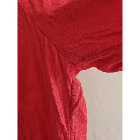 Banana Republic Shirt Womens L Orange Balloon Sleeve Pleated Scoop Neck - Picture 4 of 6